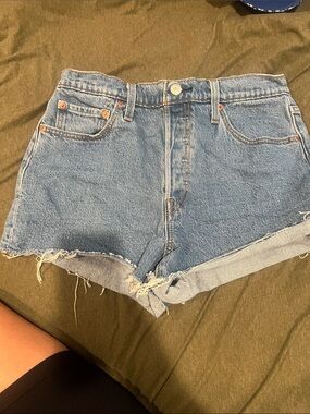 Levi's Light Blue High-Rise Denim Shorts